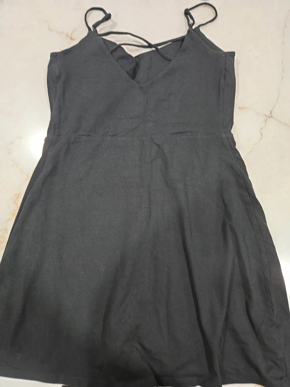 Express Black V-Neck Spaghetti Strap Mini Dress